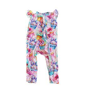 Bums and Roses Another Year Sweeter Short Sleeve Ruffle Romper 3-6 Months